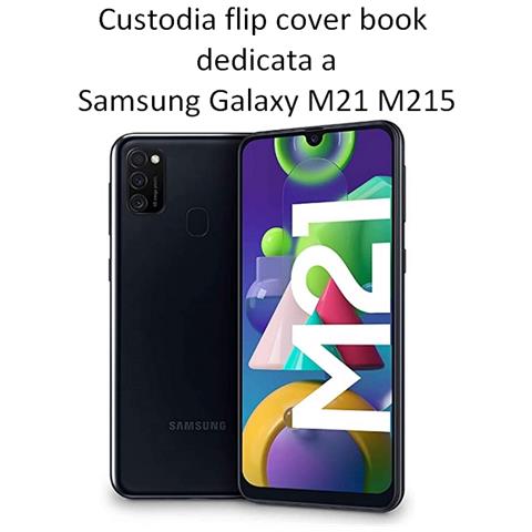 Smart Book Custodia Poket Silicone Flip Cover Case Per Samsung Galaxy M21 M215 Gold - Foto 2
