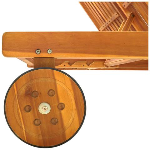 Sdraio da Giardino a 2 Posti con Cuscini in Massello di Acacia - Foto 2