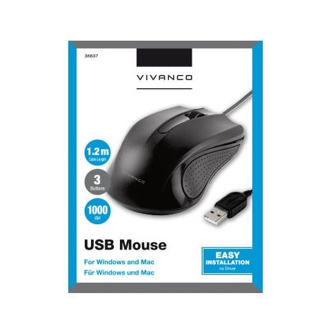 36637 USB Ottico 1000DPI Ambidestro Nero mouse - Foto 3