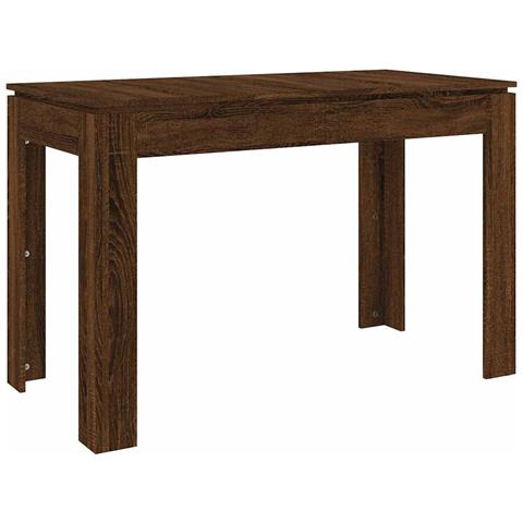 Tavolo Da Pranzo Rovere Marrone 120x60x76 Cm Legno Multistrato - Foto 1