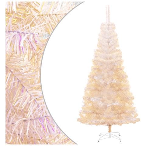 Albero Di Natale Artificiale Punte Iridescenti Bianco 240cm Pvc - Foto 1