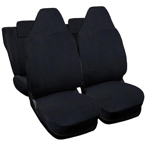 Coprisedili Auto Compatibili Per C1, Made In Italy, Set Di Copri Sedili Anteriori E Posteriori Con Copri Poggiatesta Incluso, Tessuto Poliestere, Colore - Nero - Foto 1