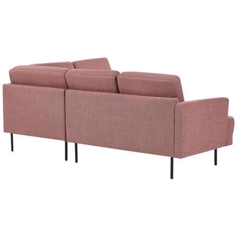 Divano Angolare 4 Posti Breda Tessuto Rosa Lato Sinistro - Foto 2