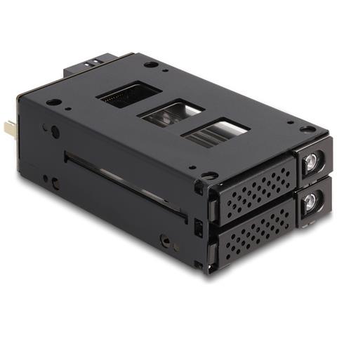 Bay rack mobile sottile per 2 x SSD da 2.5? U. 2 NVMe con telaio da 5.25? - Foto 2