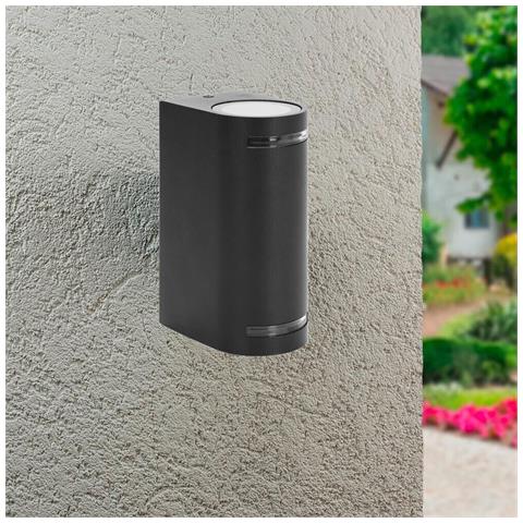 Applique Doppio Lampada Da Parete Muro Portafaretto Gu10 Esterno Ip54 Nero - Foto 1