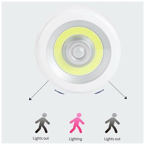 Lampada Cob Led Da Armadio Luce Da Parete Notturna Senza Fili Batterie Te-b0340 - Foto 4