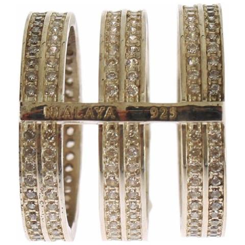 Anello Da Donna Autentico Argento Sterling 925 Cz Trasparente - Eu4... - Foto 5