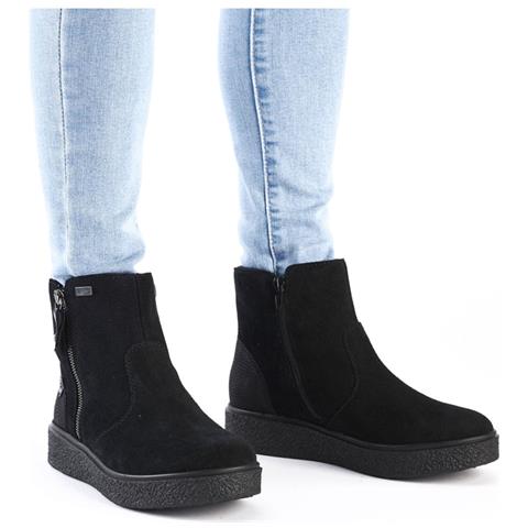 Black Casual Closed Ladies Mid Height Boots Stivaletti Pelle Scamosciata /nabuk Scarpe Donna Nero Eu 37, Y0050-00 - Foto 2