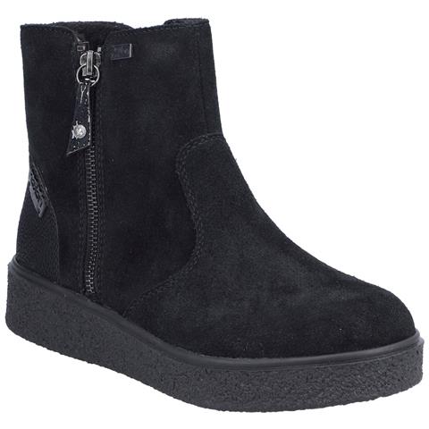 Black Casual Closed Ladies Mid Height Boots Stivaletti Pelle Scamosciata /nabuk Scarpe Donna Nero Eu 37, Y0050-00 - Foto 1