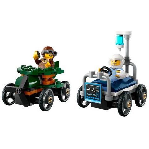 Pack Veicoli Da Corsa: Aereo Contro Letto Dospedale Lego 60459 City G - Foto 1