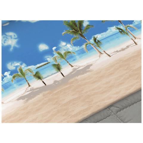 Completo Lenzuola Letto 100% Cotone Made Italy Disegno Playa Cn Piazza E Mezza Playa - Foto 2