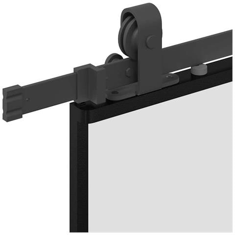 Porta Scorrevole Ferramenta Nera 102,5x205 cm Vetro Temperato - Foto 2