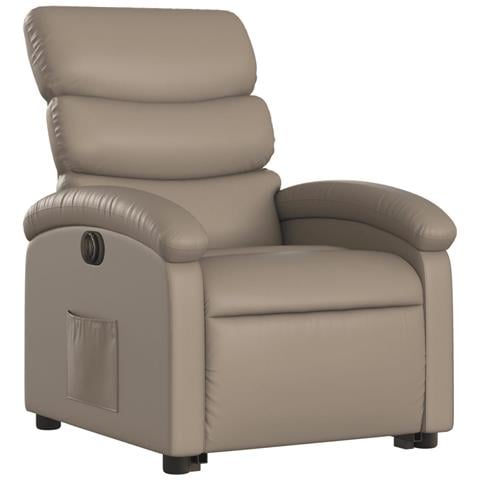 Poltrona Alzapersona Reclinante Elettrica Cappuccino Similpelle - Foto 3
