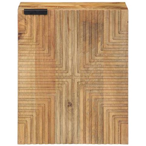 Mobile Pensile Da Bagno Marrone 38x33,5x48 Cm Legno Di Mango - Foto 2