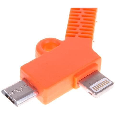Dam Connettore  2 In 1 Semirigido Ip5/6 E Micro Usb 8x2 Cm. Arancia - Foto 2