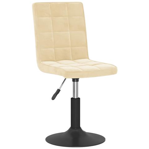 Sedie Da Pranzo Girevoli 6 Pz Crema In Velluto - Foto 3