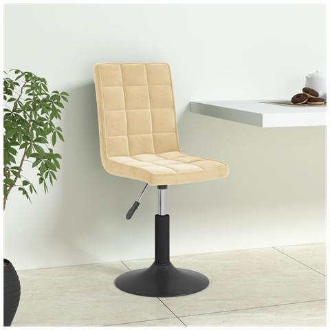 Sedie Da Pranzo Girevoli 6 Pz Crema In Velluto - Foto 1