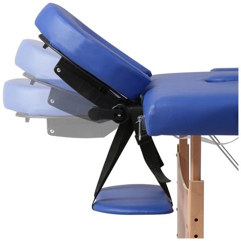 Lusso Casadino -  Lettino Pieghevole Da Massaggio Blu 2 Zone Con Telaio Legno - Foto 8