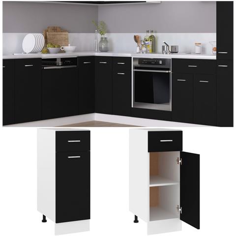 Lusso Casadino - Armadio Con Cassetto “lyon” Nero 30x46x81,5 Cm - Foto 1