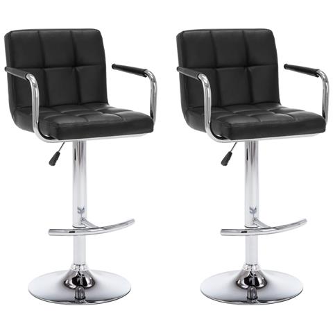 Lusso Casadino - Sgabelli Da Bar 2 Pz Neri In Similpelle - Foto 1