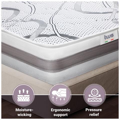 Materasso Matrimoniale Francese 140x190 Premium Quality | Altezza 25 Cm | Made In Italy - Foto 5