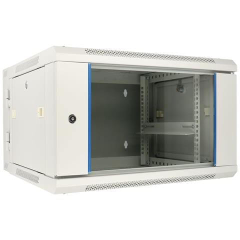 Extralink Armadio per montaggio su rack 6U 600x600 AZH Grigio a parete, tipo oscillante, Da parete, 6U, 30 kg, Lucchetti, Griglie, Grigio - Foto 1