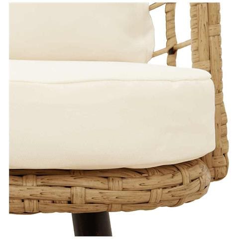 Sedie da Giardino 2pz con Cuscini Naturale in Polyrattan - Foto 9