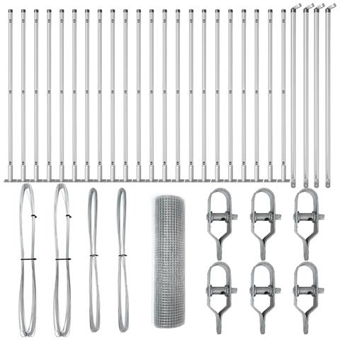 Recinzione in Rete Saldata con 13 Pali Flangiati 0.5x50 m Acciaio Galvanizzato - Foto 1