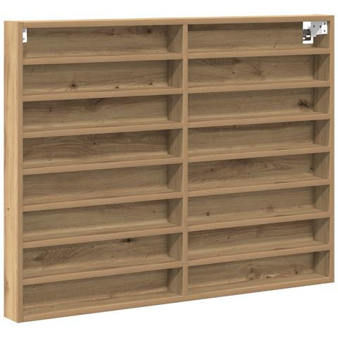 Armadio Vitrine in Rovere Artigianale 100x8,5x75 cm in Legno Composito - Foto 1