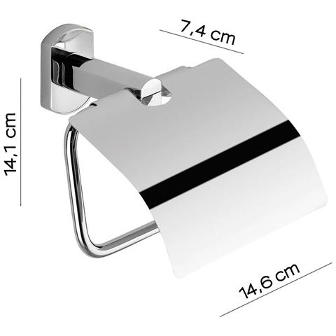 Portarotolo Coperto Da Muro In Acciaio Inox E Cromall Ep25 Serie Edera Plus Cromato - Foto 2