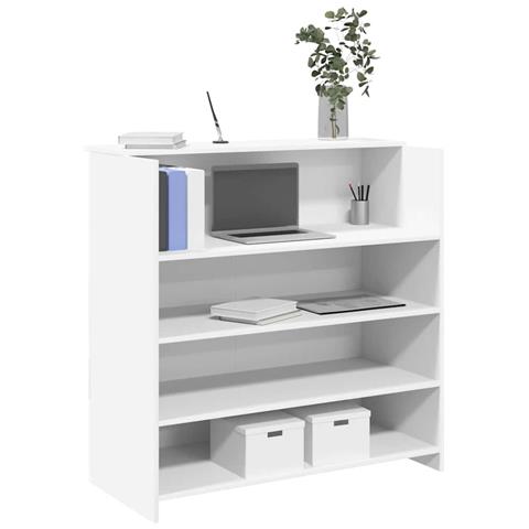 Banco Reception Bianco 100x50x103,5 cm in Legno Multistrato - Foto 2