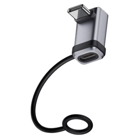 Adattatore Usb-c Maschio A Maschio Ad Angolo Retto 3d 240w - Trasferimento Dati 120gbps (confezione Da 2) Silver - Foto 3
