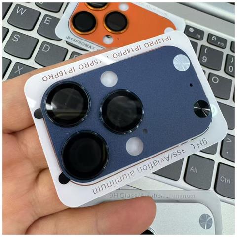 Protezione Per Obiettivo In Vetro Temperato Opaco Compatibile Con Iphone 14 Pro/15 Pro/16 Pro - Blu Profondo - Foto 2