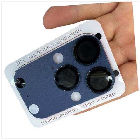 Protezione Per Obiettivo In Vetro Temperato Opaco Compatibile Con Iphone 14 Pro/15 Pro/16 Pro - Blu Profondo - Foto 3