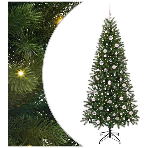 Albero di Natale artificiale con 300 LED Verde 210 cm PE e PVC - Foto 1