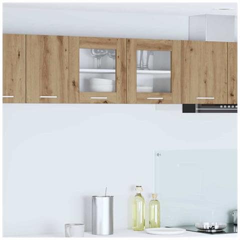 Armadio pensile Riga Rovere Artigiano e Bianco 80 x 31 x 40 cm - Foto 2