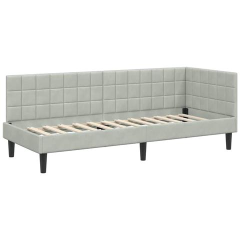 Cornice del letto ad angolo Grigio chiaro 80 cm x 200 cm - Foto 1