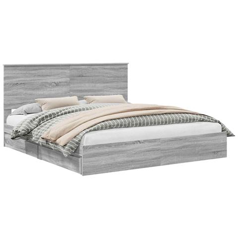 Letto con Contenitore con testiera Grigio Sonoma 180 x 200 cm - Foto 1
