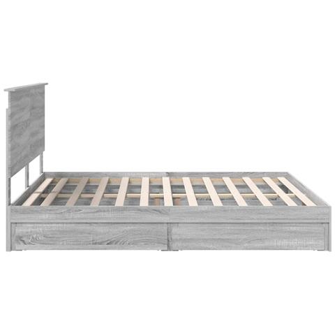 Letto con Contenitore con testiera Grigio Sonoma 180 x 200 cm - Foto 9