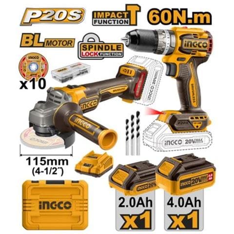 CKLI20273E Kit Trapano Avvitatore + Smerigliatrice doppia Batteria 20V - Foto 1