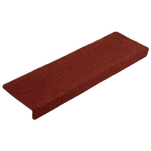Tappetini per scale autoadesivi 20 pz 65x21x4 cm Bordeaux Rosso Bordo rettangolare - Foto 2