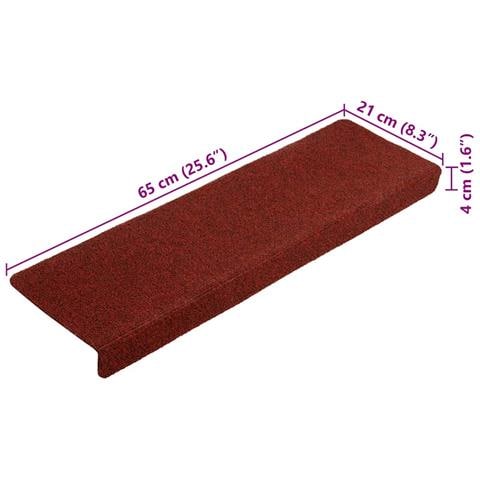 Tappetini per scale autoadesivi 20 pz 65x21x4 cm Bordeaux Rosso Bordo rettangolare - Foto 8