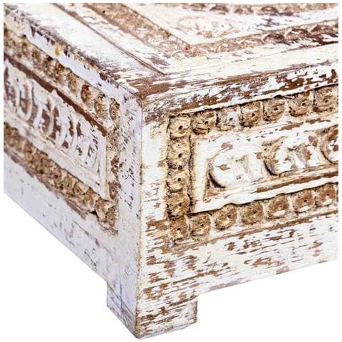 Scatola In Legno Intagliata Con Finitura Bianco Anticato 19x19x10h Cm - Foto 7