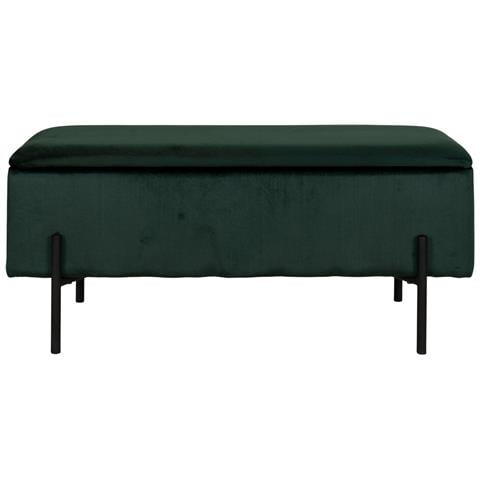 Panchina Watford In Velluto Verde Con Vano Contenitore, 95 Cm - Foto 1