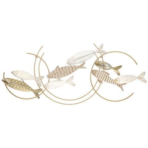 Decorazione In Metallo 3d Pesce 3-multicolore-metallo-142,9x5x61,6 Cm - Foto 1
