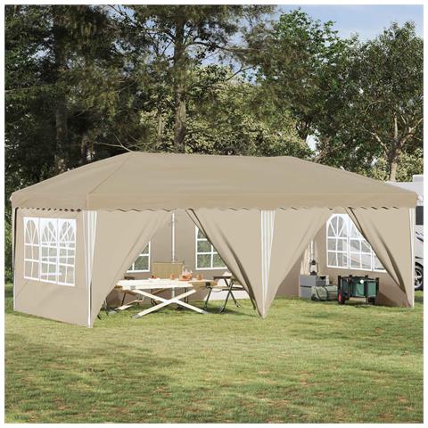 Tenda per feste a pop-up 575 x 288 x 245 cm Crema - Foto 2