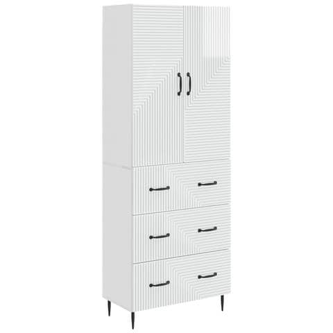 Set di armadi 2 pcs Bianco Lucido 66 x 34,5 x 90 cm - Foto 1