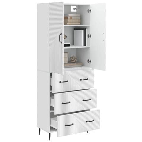 Set di armadi 2 pcs Bianco Lucido 66 x 34,5 x 90 cm - Foto 2