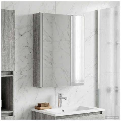 Mobiletto per specchio da bagno Grigio Sonoma - Foto 2
