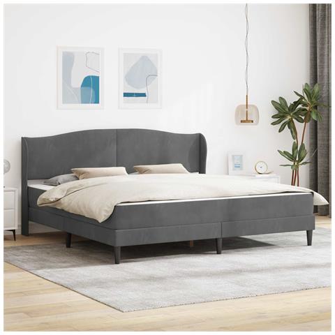 Struttura del letto Grigio Scuro 180 x 200 cm Velluto - Foto 2
